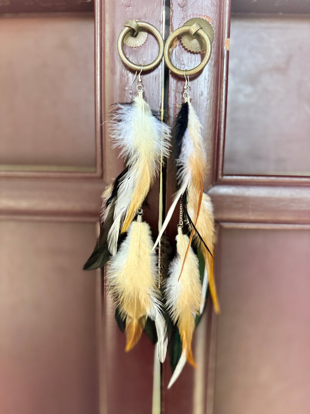 Boho Ohrringe mit Federn - Bohemian Style Schmuck von Juwelanda