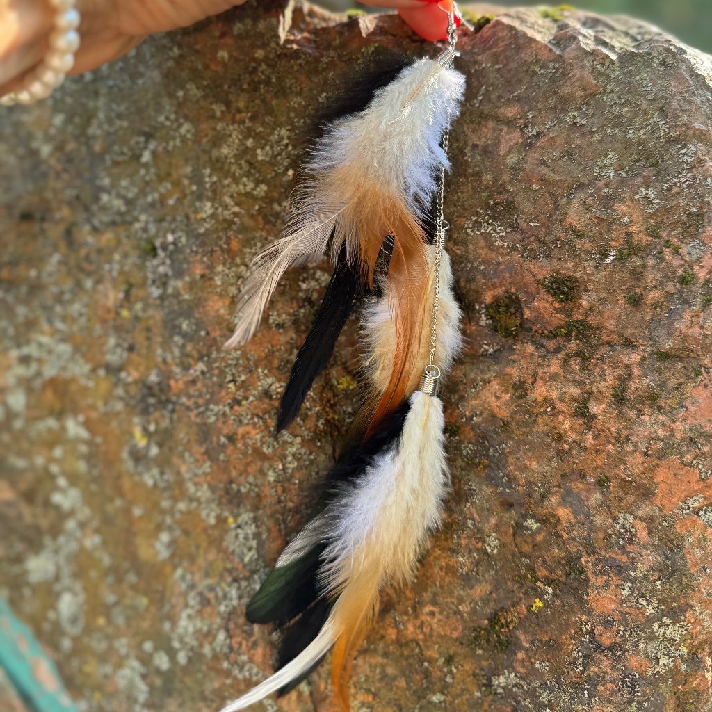 Boho Ohrringe mit Federn - Bohemian Style Schmuck von Juwelanda