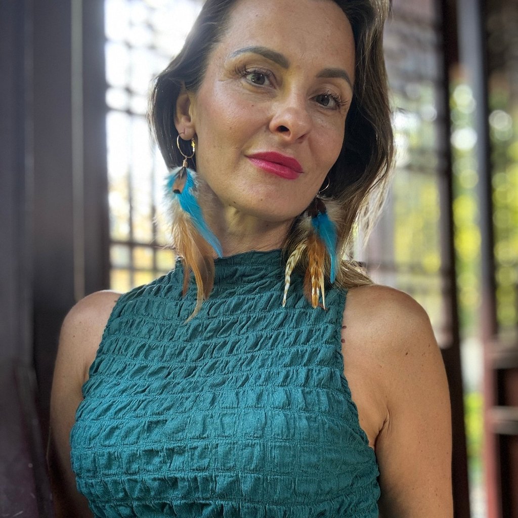 BOHO Ohrringe mit langen Federn