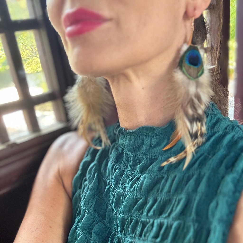 Boho Ohrringe mit Federn - Bohemian Style Schmuck von Juwelanda