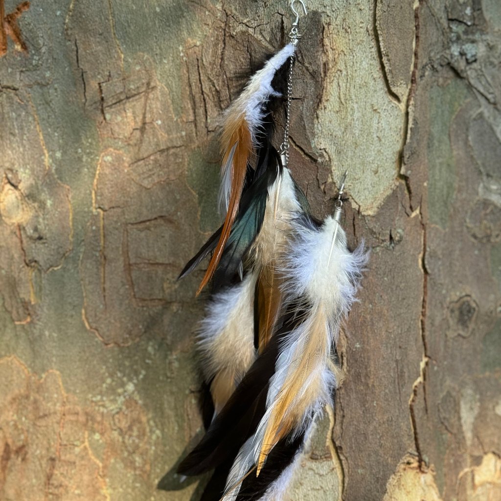 Boho Ohrringe mit Federn - Bohemian Style Schmuck von Juwelanda
