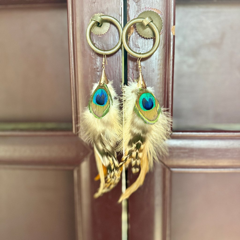 Boho Ohrringe mit Federn - Bohemian Style Schmuck von Juwelanda