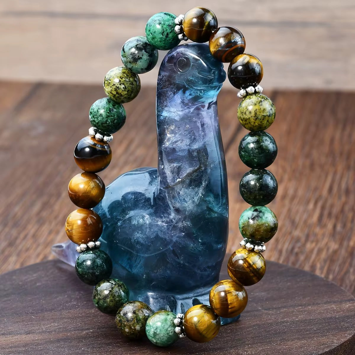 KRAFT & BALANCE – Tigerauge & Afrikanischer Türkis Armband Juwelanda - spiritueller Schmuck
