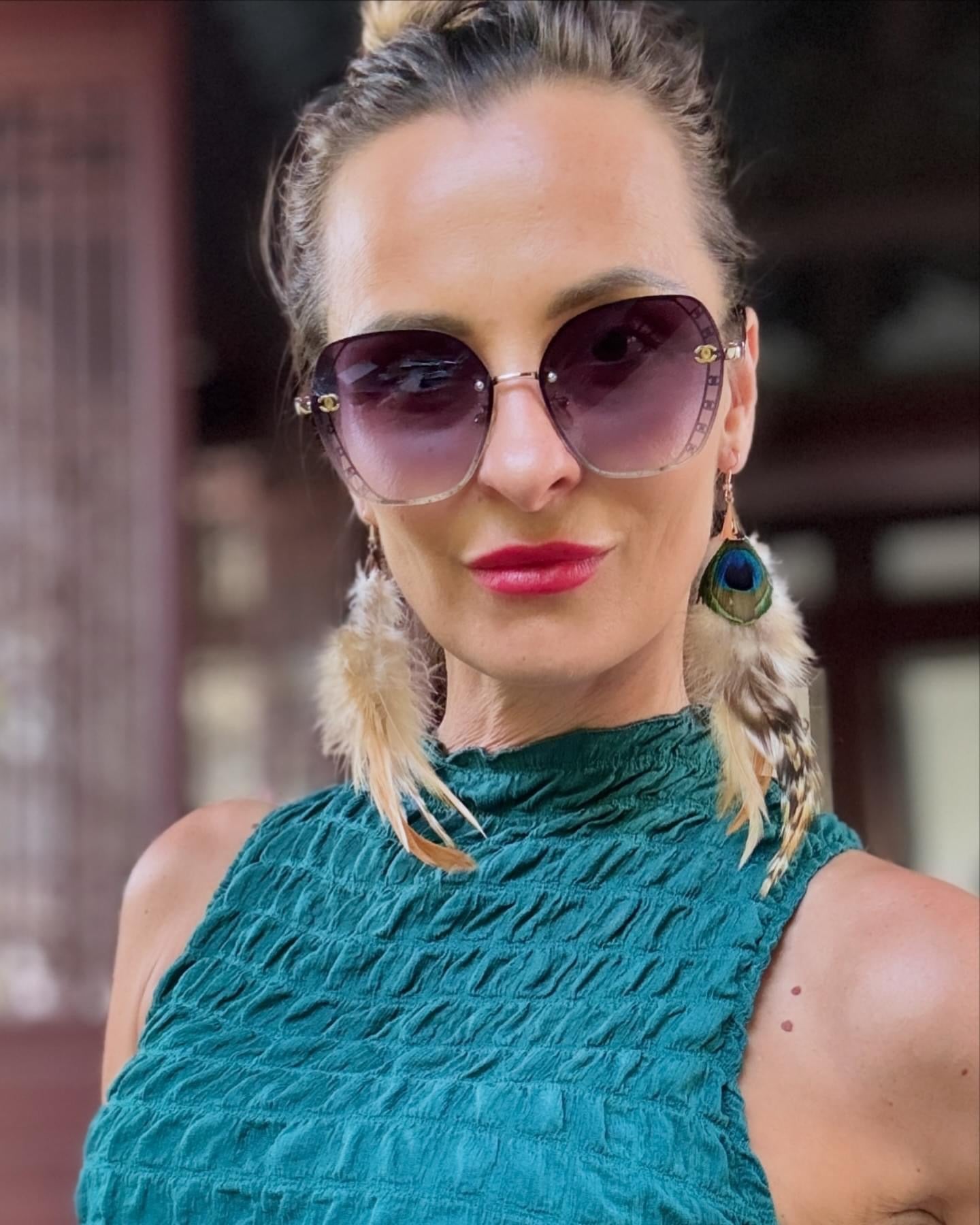 BOHO Ohrringe mit langen Federn