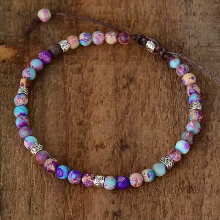 Juwelanda KRAFTQUELLE – Tibetisches Energie-Armband aus echtem Emperor Stone