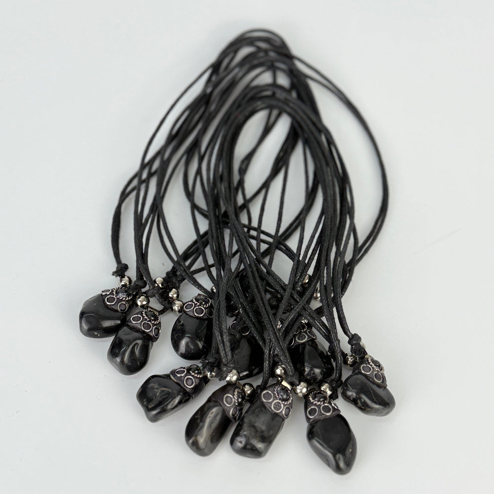 Handgefertigte Obsidian-Halskette aus Peru – Schutz & Klarheit