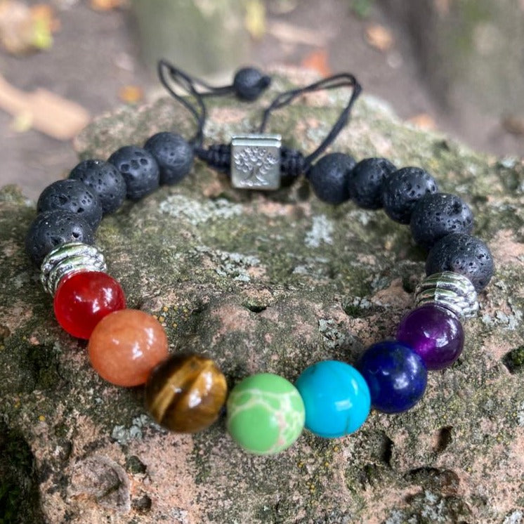 LEBENSBAUM Chakra ARMBAND Lavastein - Juwelanda