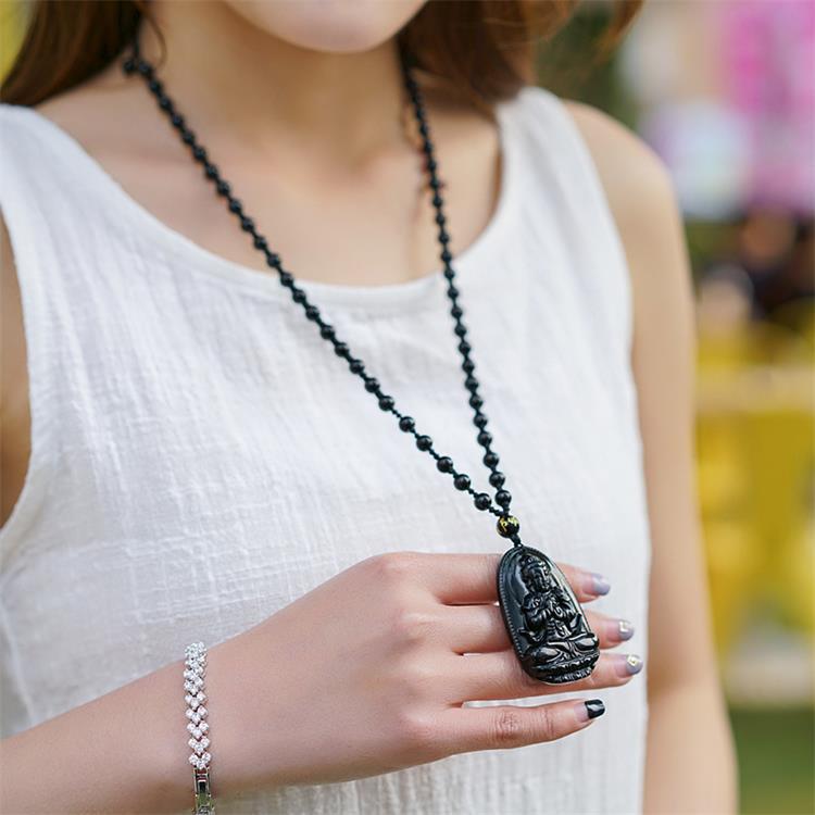 Obsidian BUDDHA Halskette - Juwelanda