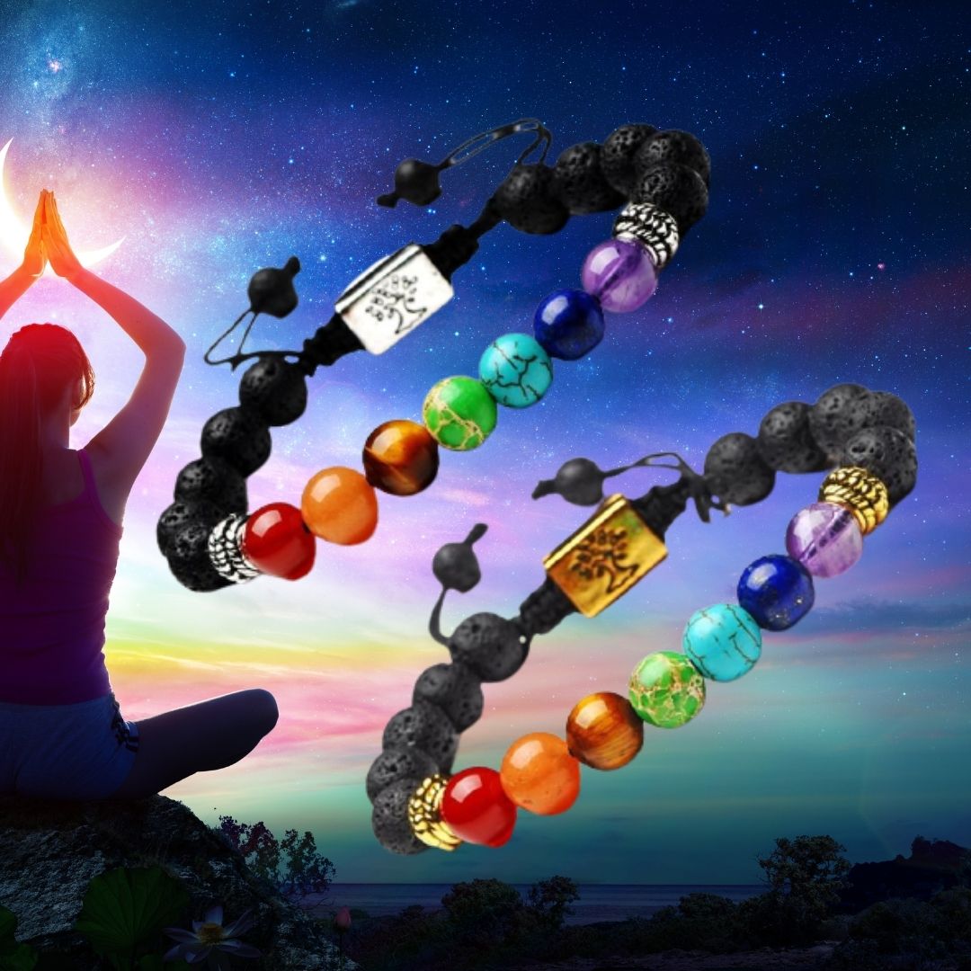 LEBENSBAUM Chakra ARMBAND Lavastein - Juwelanda