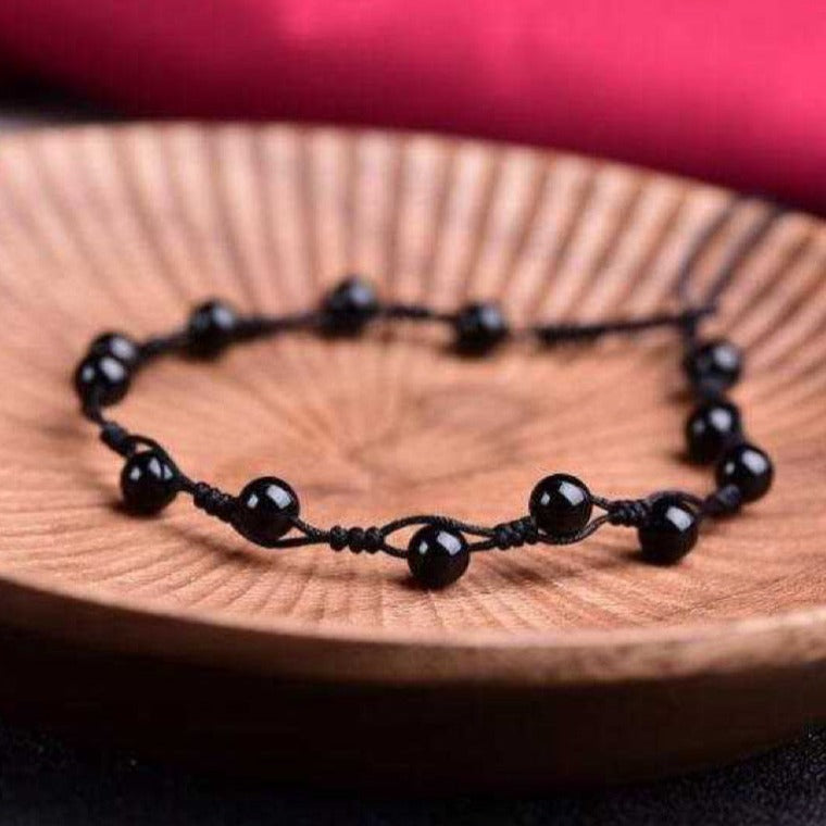 ERDUNG Fusskettchen OBSIDIAN - Juwelanda