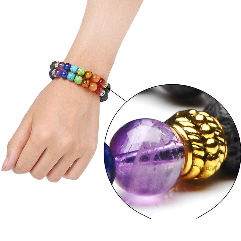 LEBENSBAUM Chakra ARMBAND Lavastein - Juwelanda