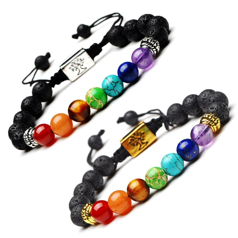 LEBENSBAUM Chakra ARMBAND Lavastein - Juwelanda