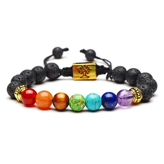 LEBENSBAUM Chakra ARMBAND Lavastein - Juwelanda