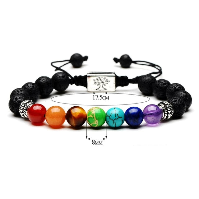 LEBENSBAUM Chakra ARMBAND Lavastein - Juwelanda