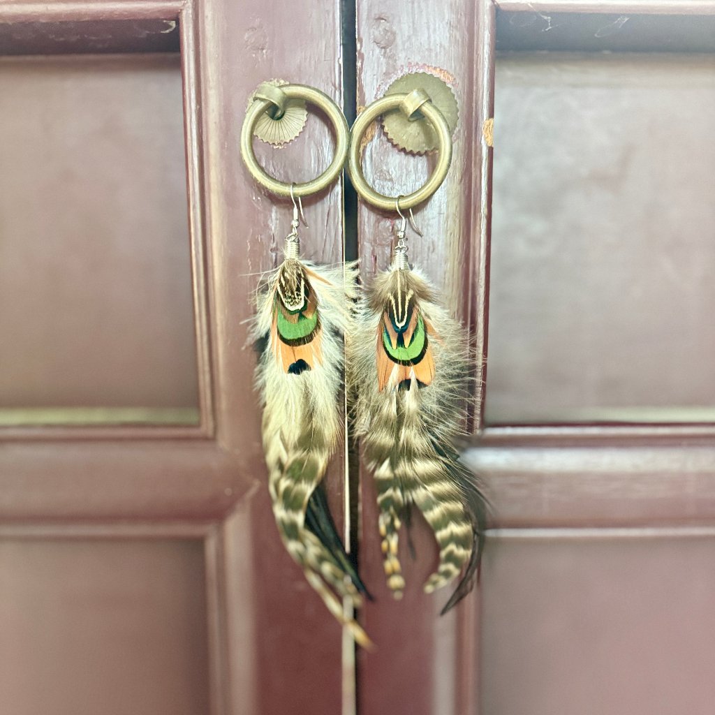 Boho Ohrringe mit Federn - Bohemian Style bei Juwelanda