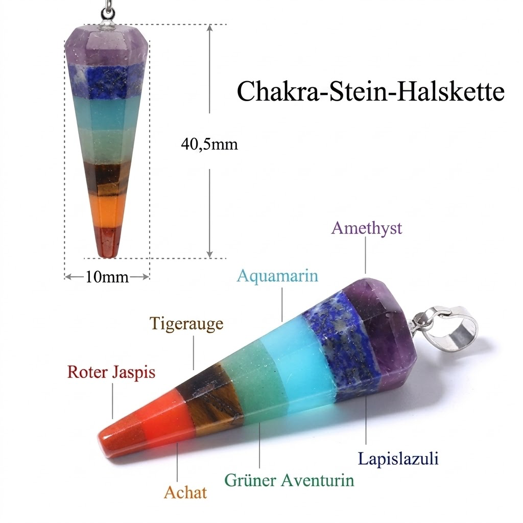 CHAKRA BALANCE – Halskette mit 7 Heilsteinen Masse