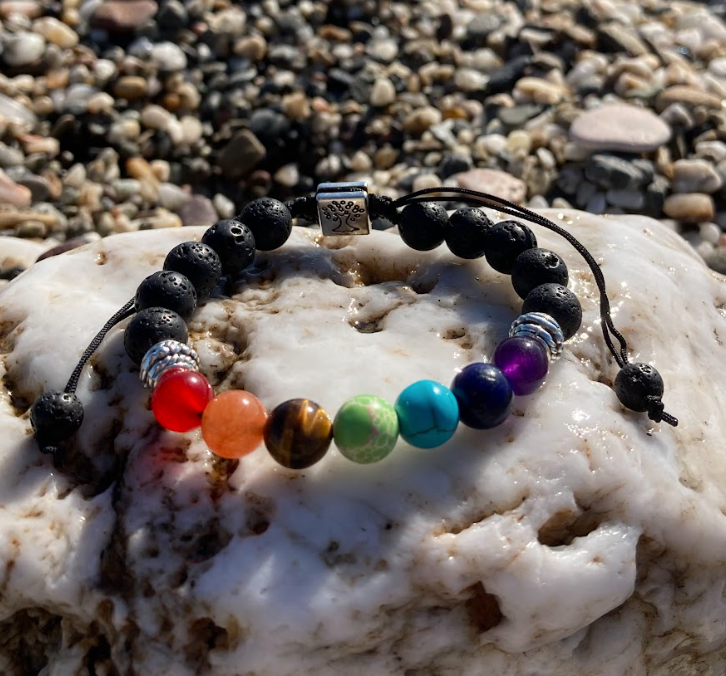 Chakra Lavastein Lebensbaum Atmband von JUWELANDA®