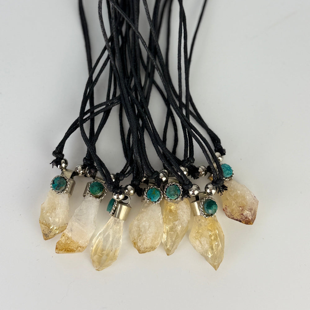 Citrin Halskette Lebensfreude Peru | Handgefertigt | Heilstein Halskette Optimismus Fülle