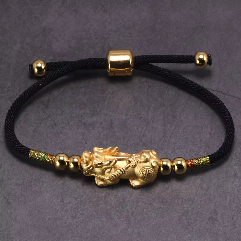 Pi Yao - Glücksarmband - Seilarmband vergoldet