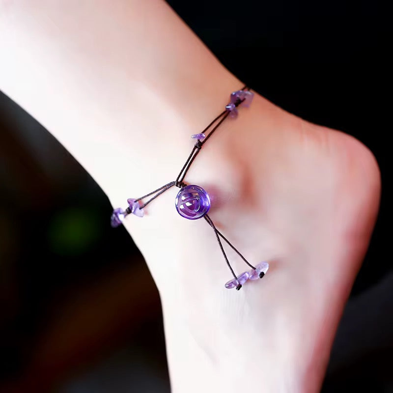 EMOTIONALER FRIEDEN - Amethyst Fußkettchen