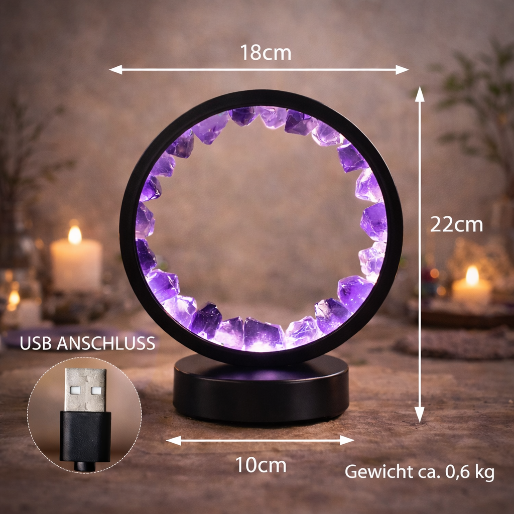 Amethyst Edelsteinlampe „Innere Stille“ – Ruhe & Harmonie | JUWELANDA