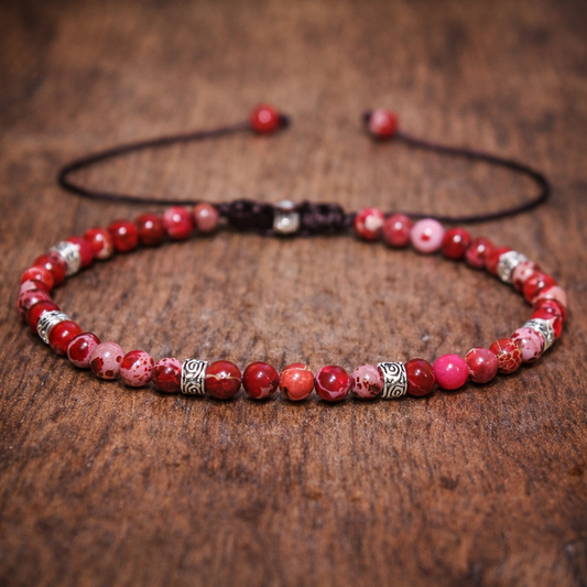 KRAFTQUELLE ROT – Tibetisches Energie-Armband JUWELANDA - spiritueller Schmuck 