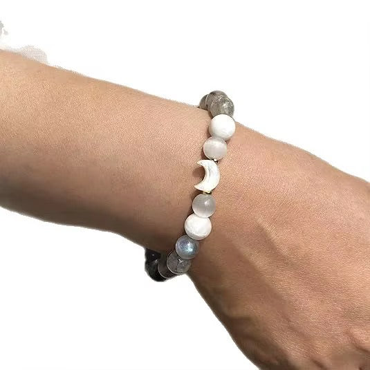 Elastisches NEW MOON Natursteinarmband von JUWELANDA