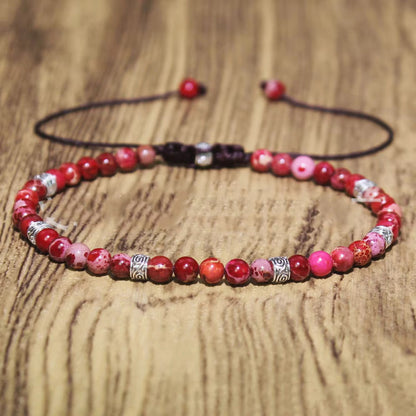 Juwelanda KRAFTQUELLE – Tibetisches Energie-Armband aus echtem Emperor Stone Rot