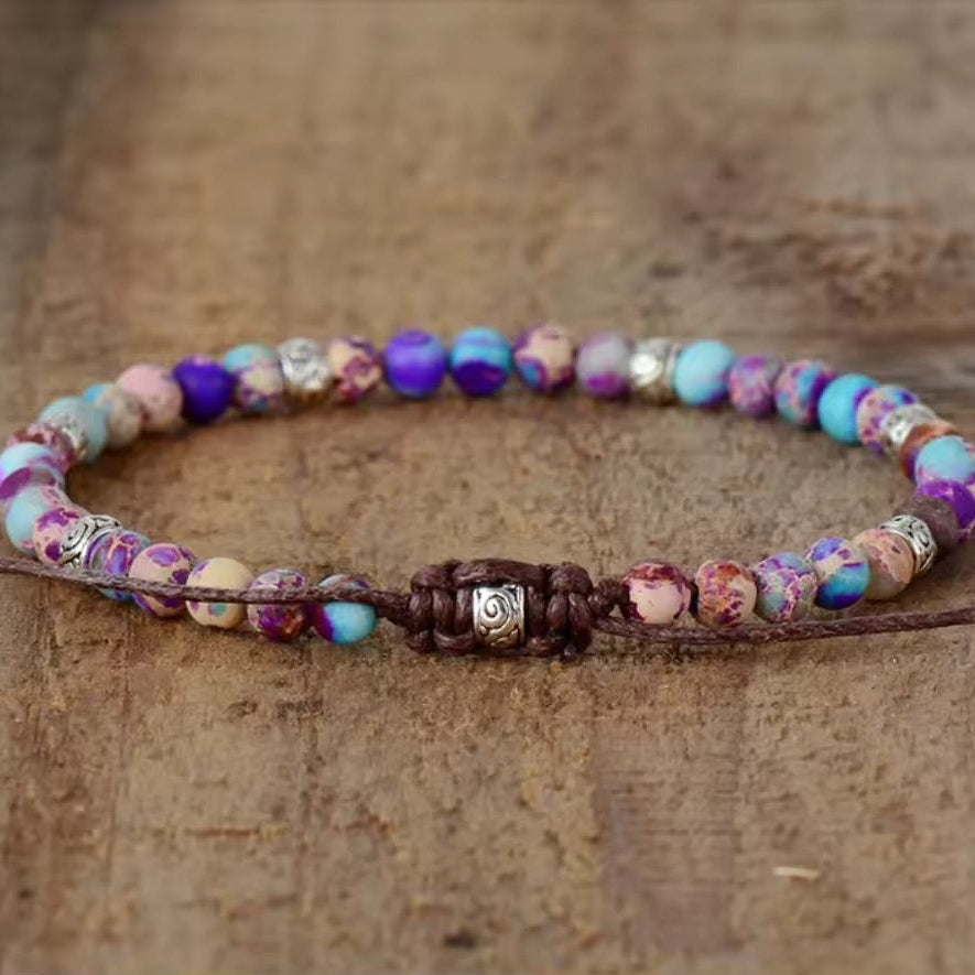 Juwelanda KRAFTQUELLE – Tibetisches Energie-Armband aus echtem Emperor Stone