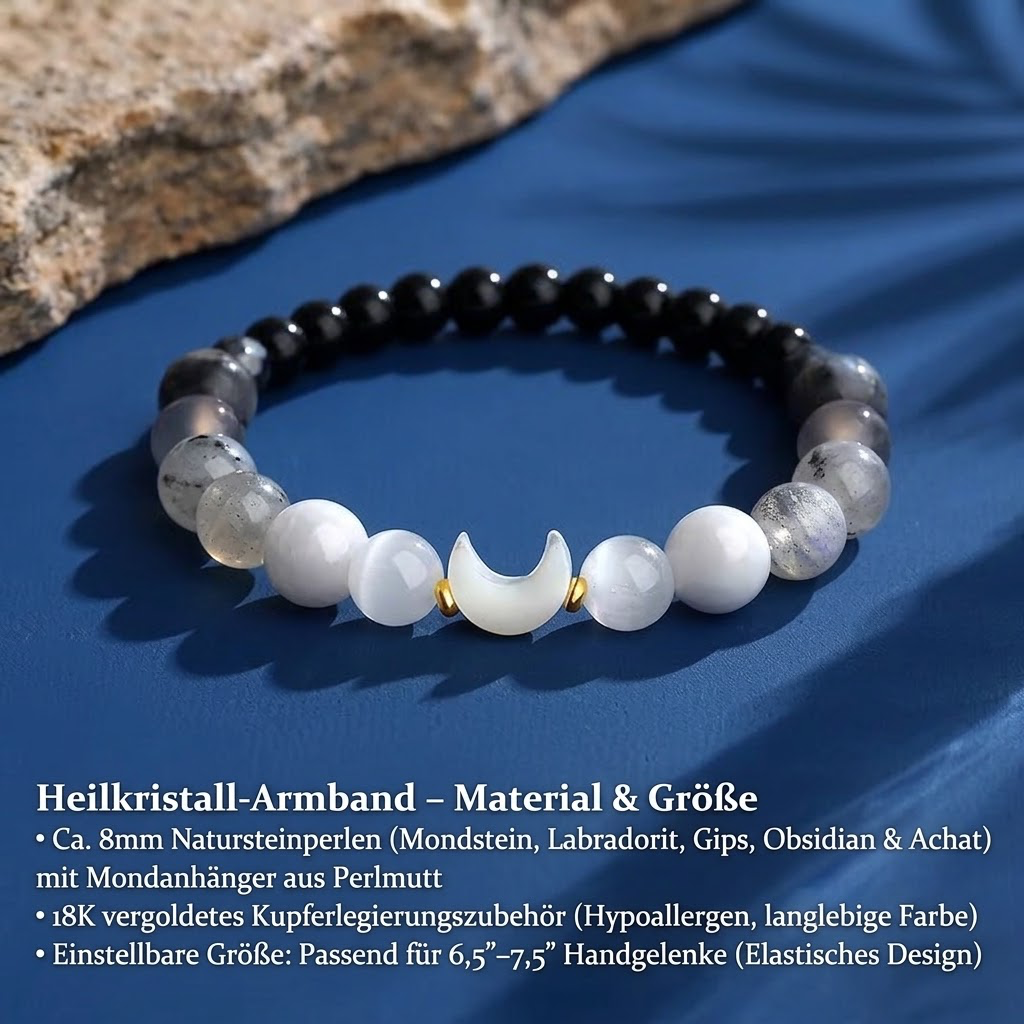 NEW MOON Armband mit Natursteinen als Symbol für Neubeginn