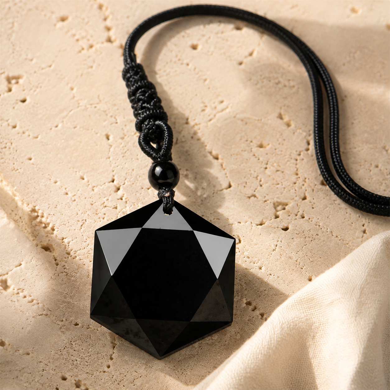 Premium-Talisman aus schwarzem Obsidian