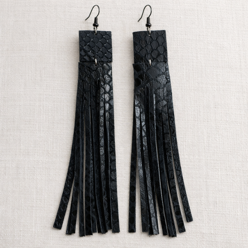 Statement Ohrringe Urban Goddess Limited Edition Mexico City - Schwarze Schlange
