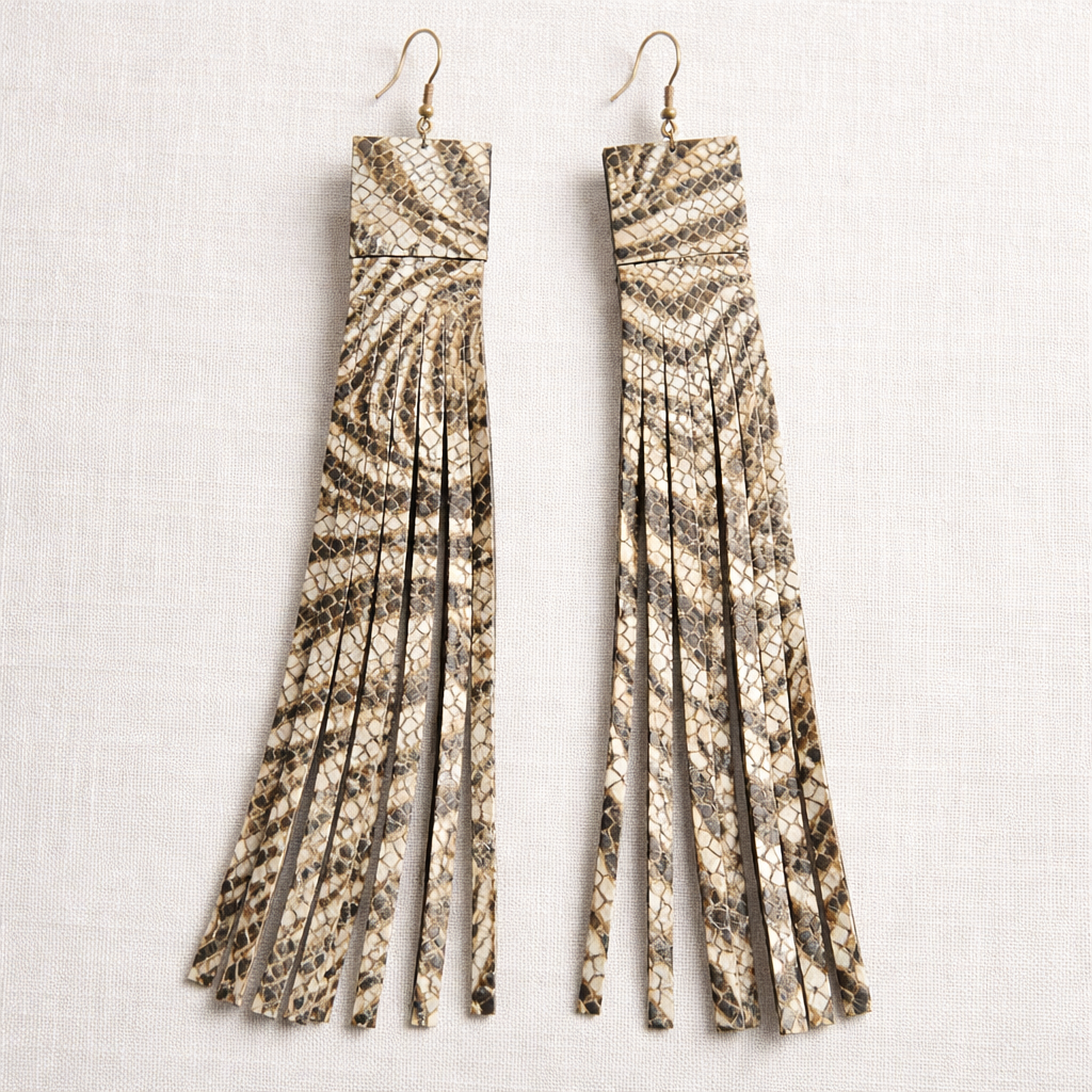 URBAN GODDESS Ohrringe aus Leder - México City Limited Edition - Zebra
