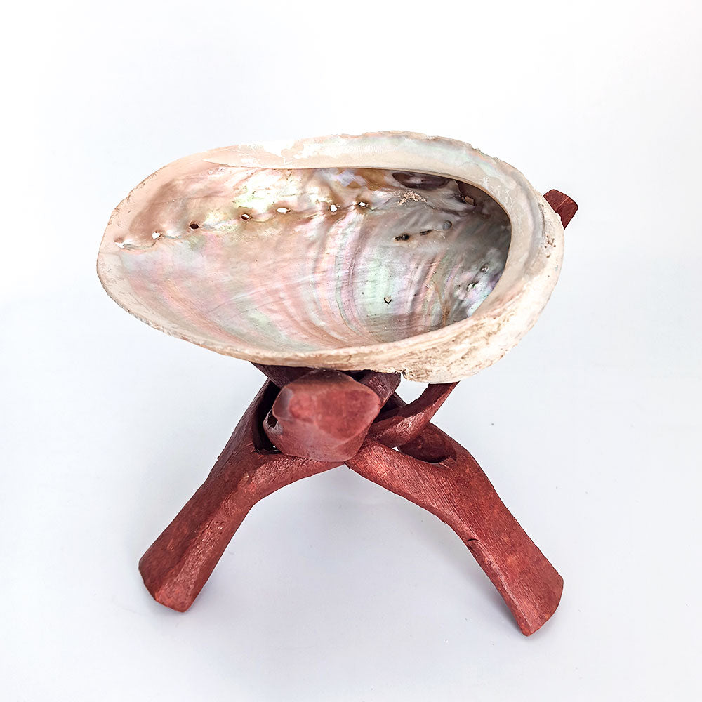 Räucher-Set mit Weißem Salbei, Palo Santo, Abalone-Schale & Holzständer – traditionelles Räucherwerk