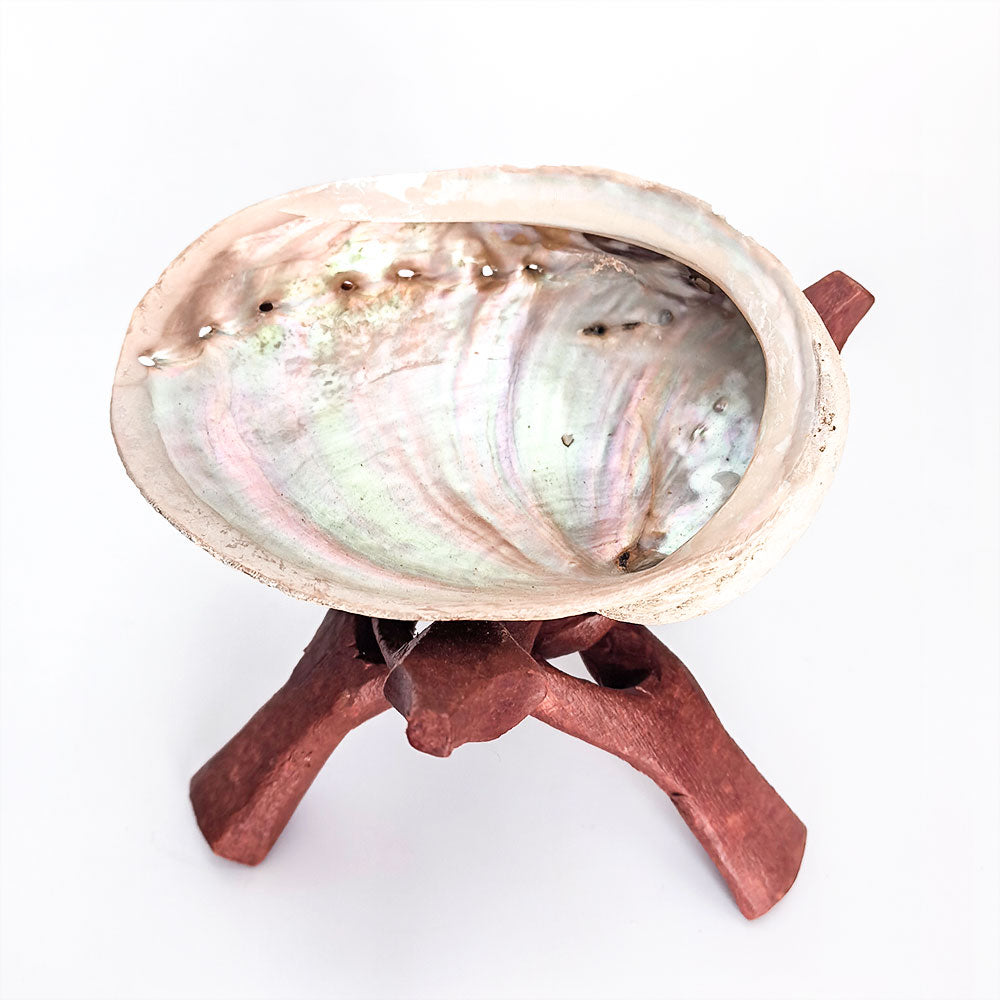 Räucher-Set mit Weißem Salbei, Palo Santo, Abalone-Schale & Holzständer – traditionelles Räucherwerk
