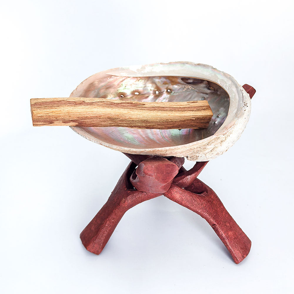 Räucher-Set mit Weißem Salbei, Palo Santo, Abalone-Schale & Holzständer – traditionelles Räucherwerk