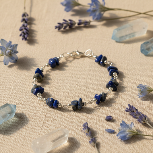 Lapislazuli Armband Lifestyle mit blauen Blüten – Juwelanda