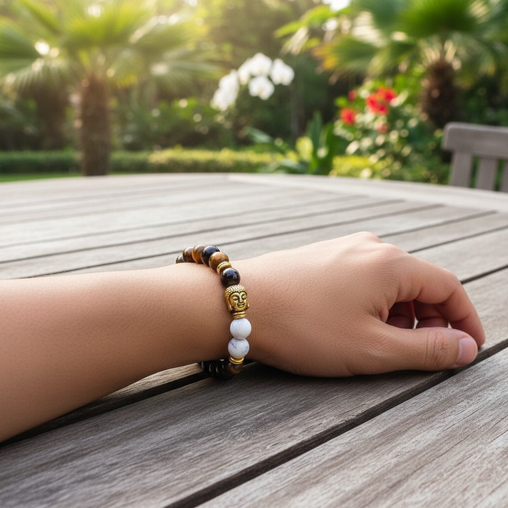 Tigerauge Buddha Armband Handgelenk