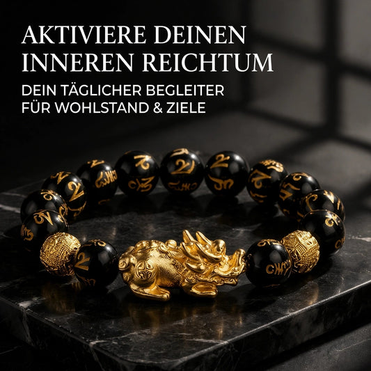 WOHLSTAND – Schwarzer Achat & Pixiu Armband