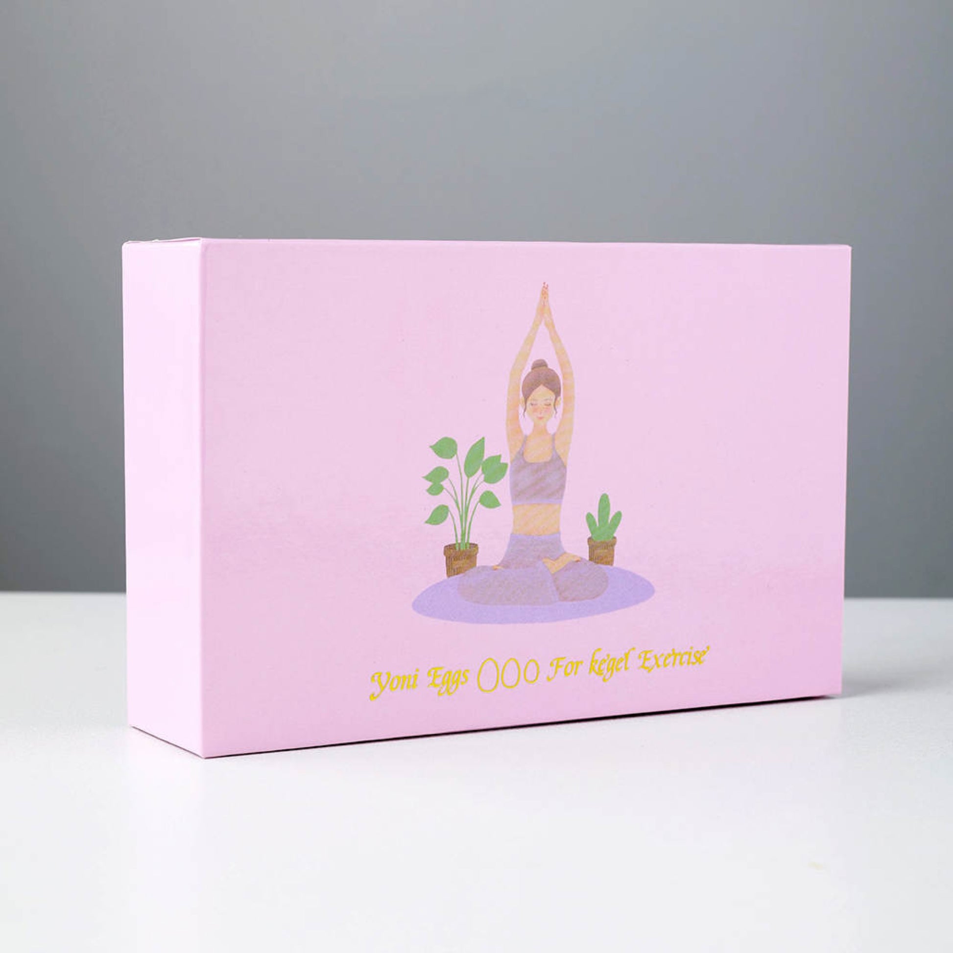 JUWELANDA Rosenquarz Yoni-Eier Set in rosa Verpackung