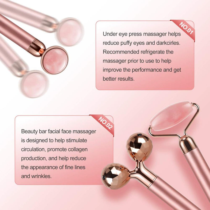3 in 1 Vibrations-Gesichts-Jade-Roller Set - Juwelanda