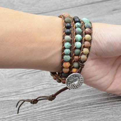 Kleine Jaspisperlen am HARMONIE Wickelarmband