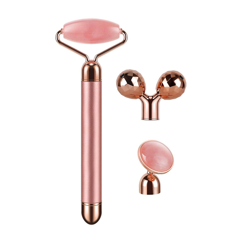 3 in 1 Vibrations-Gesichts-Jade-Roller Set - Juwelanda