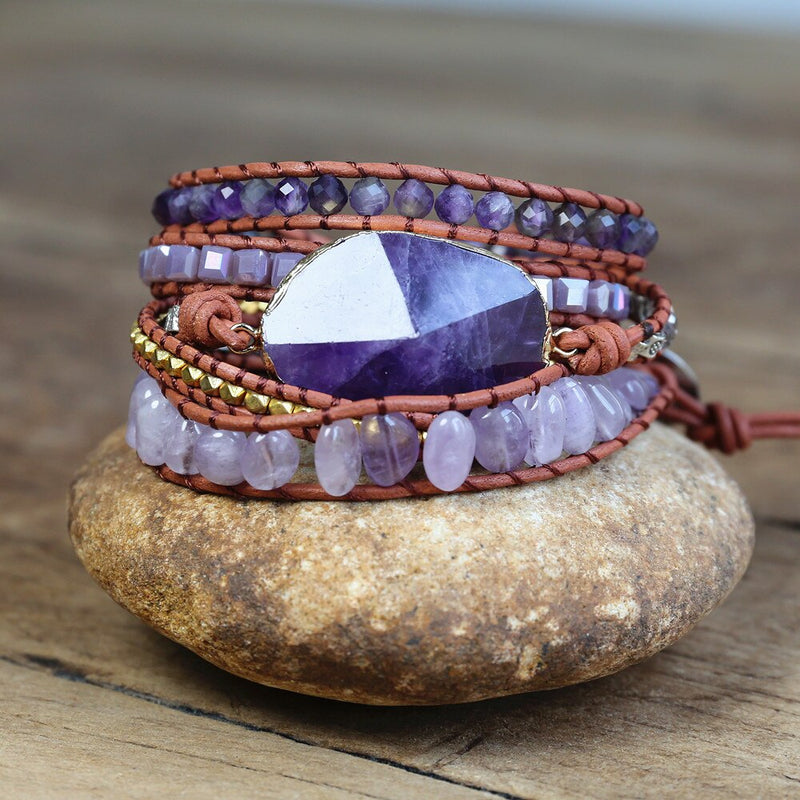 INNERE HARMONIE  - Amethyst Wickelarmband - Juwelanda