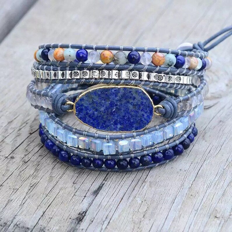 KLARHEIT Wickelarmband Lapislazuli - Juwelanda