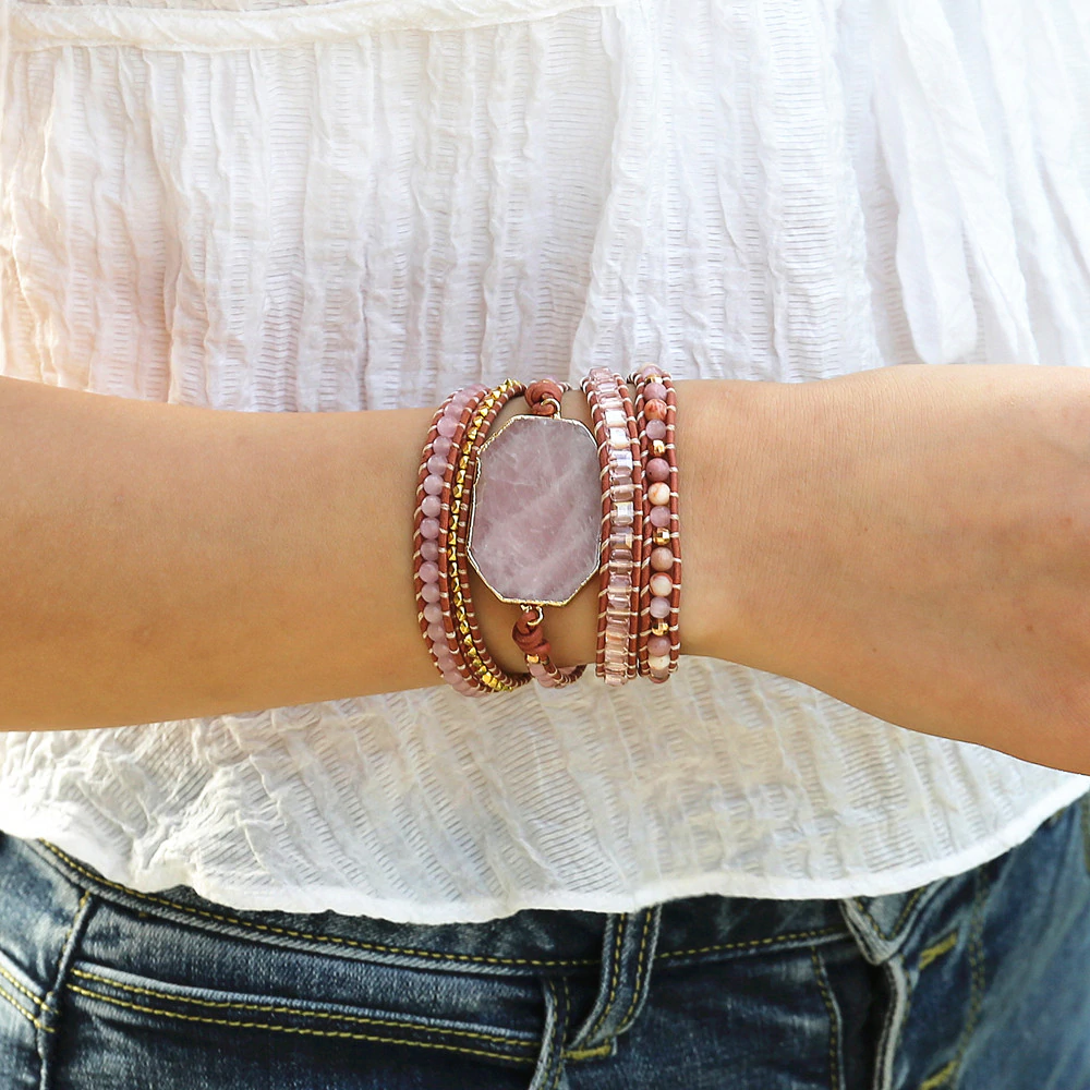 LIEBESMAGIE Wickelarmband Rosenquarz - Juwelanda