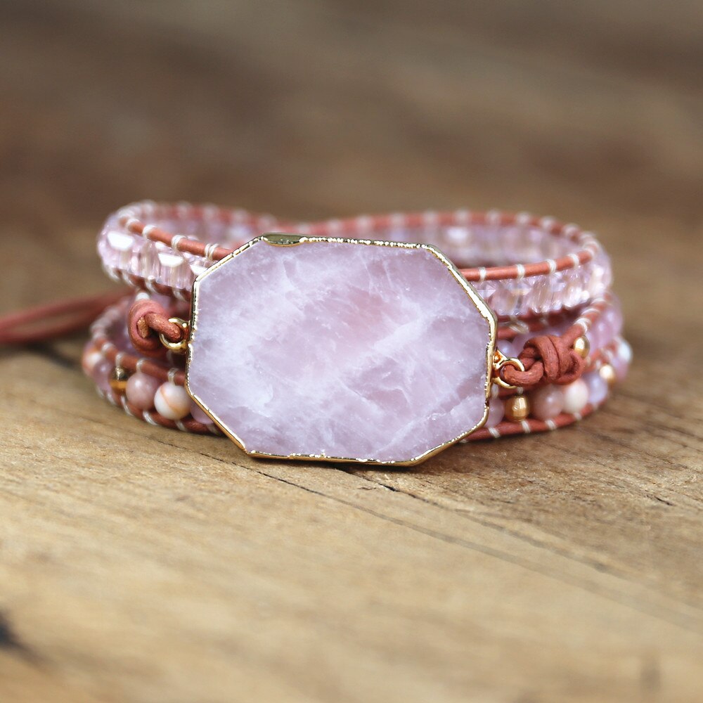 LIEBESMAGIE Wickelarmband Rosenquarz - Juwelanda