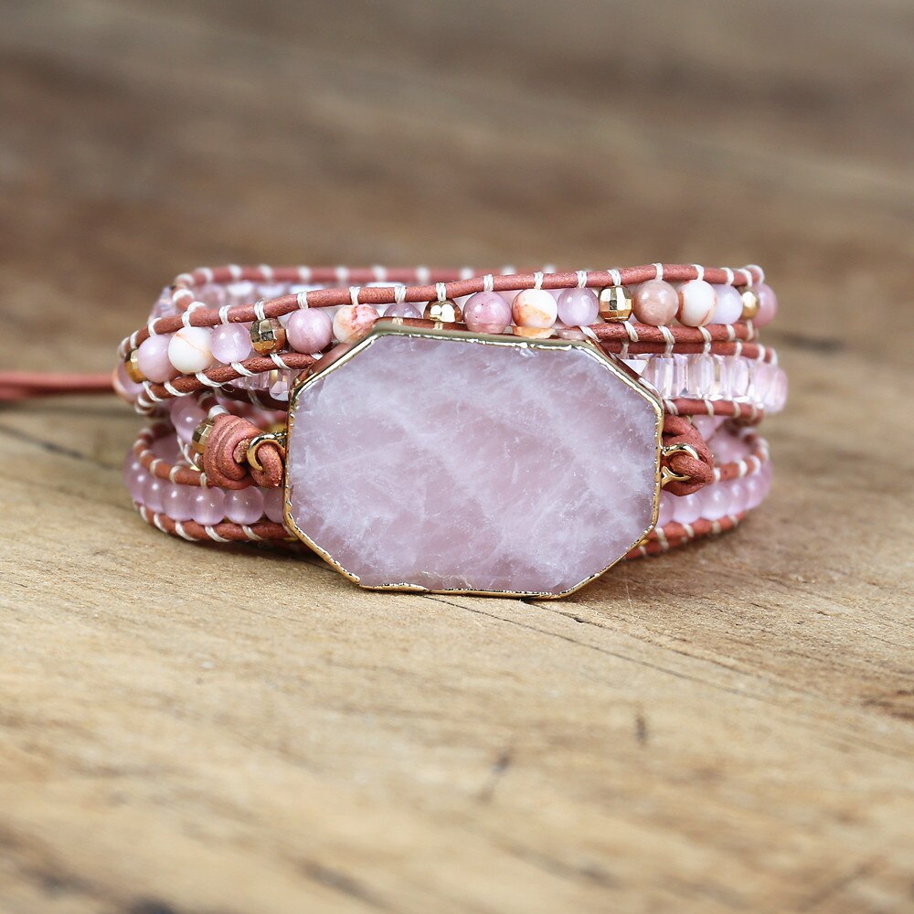 LIEBESMAGIE Wickelarmband Rosenquarz - Juwelanda