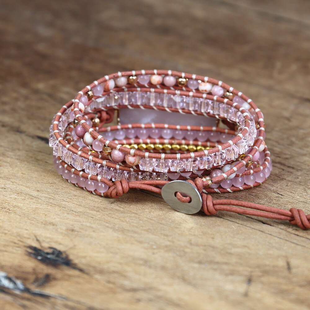 LIEBESMAGIE Wickelarmband Rosenquarz - Juwelanda