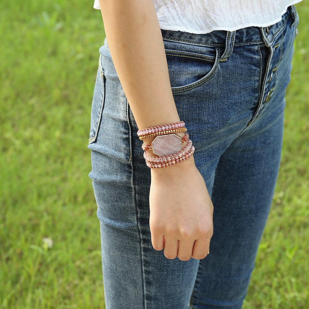 LIEBESMAGIE Wickelarmband Rosenquarz - Juwelanda